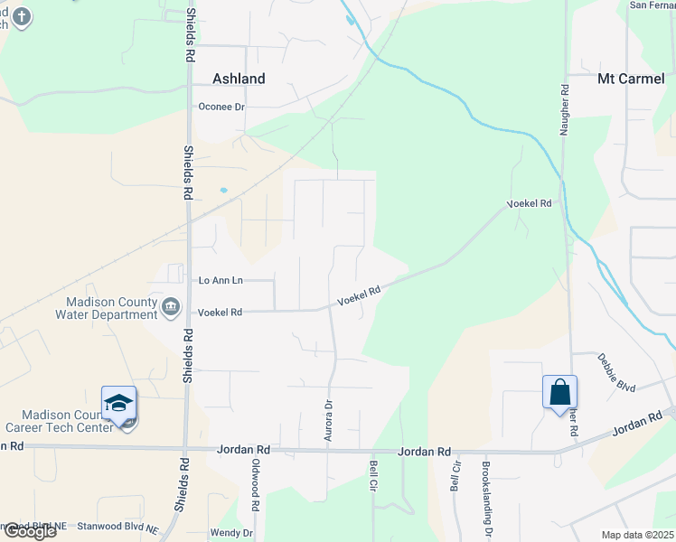 map of restaurants, bars, coffee shops, grocery stores, and more near 125 Somer Creek Lane in Huntsville