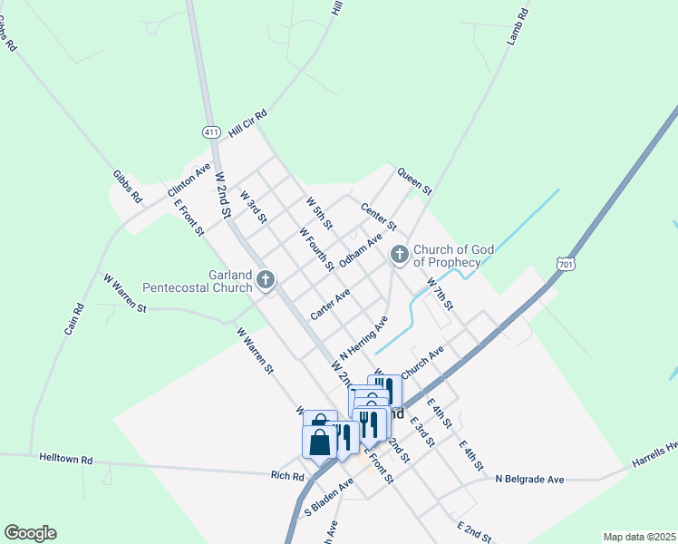 map of restaurants, bars, coffee shops, grocery stores, and more near in Garland