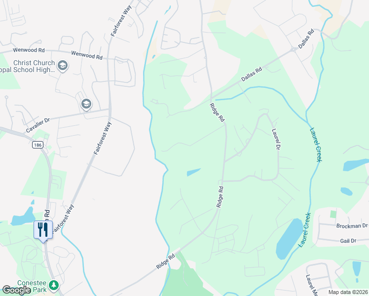 map of restaurants, bars, coffee shops, grocery stores, and more near 536 Ridgewood Drive in Greenville