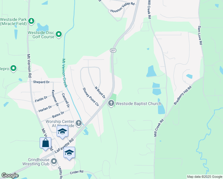 map of restaurants, bars, coffee shops, grocery stores, and more near 424 LaFayette Road in Rocky Face