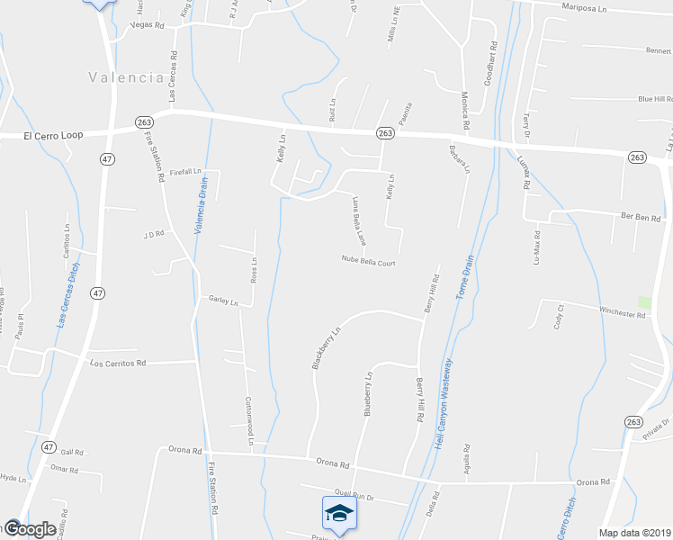 map of restaurants, bars, coffee shops, grocery stores, and more near 18 Nube Bella Court in Los Lunas