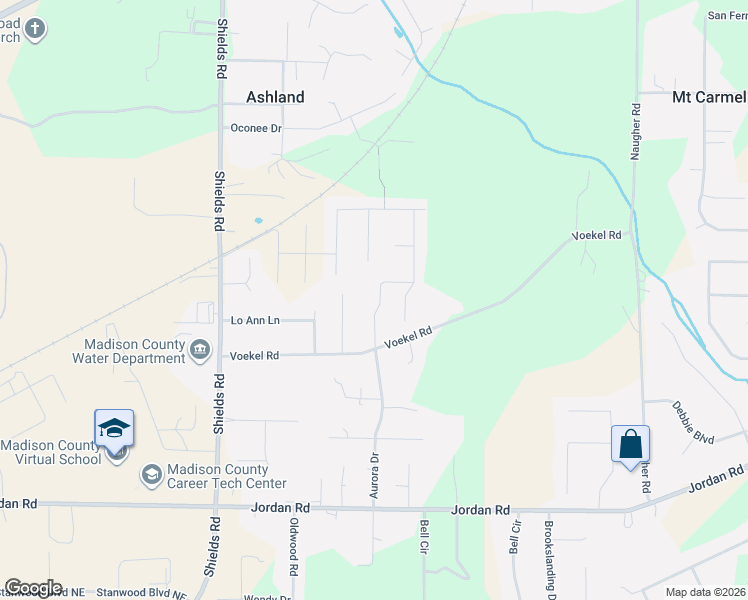 map of restaurants, bars, coffee shops, grocery stores, and more near 124 Somerset Park Drive in Huntsville