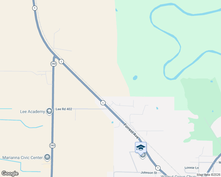 map of restaurants, bars, coffee shops, grocery stores, and more near in Marianna