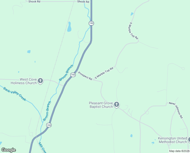 map of restaurants, bars, coffee shops, grocery stores, and more near 1283 South Marble Top Road in Chickamauga