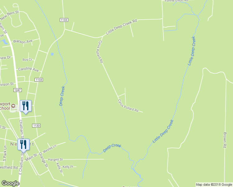 map of restaurants, bars, coffee shops, grocery stores, and more near 299 Cyrus Pollard Road in Newport