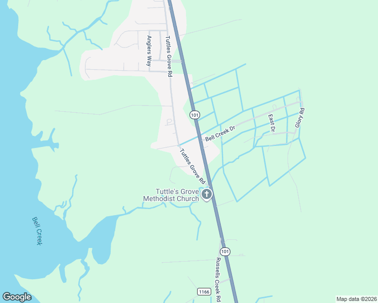 map of restaurants, bars, coffee shops, grocery stores, and more near 196 Tuttles Grove Road in Beaufort