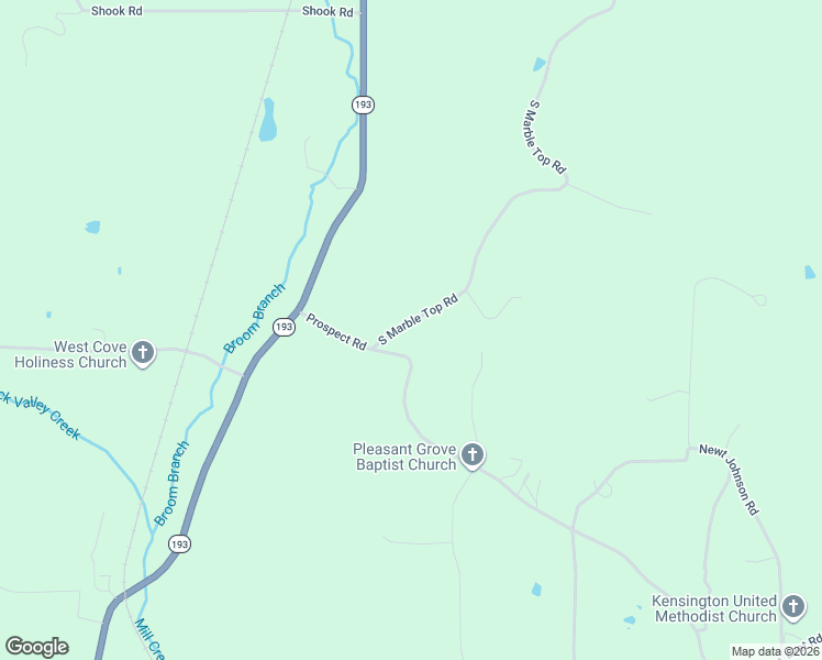 map of restaurants, bars, coffee shops, grocery stores, and more near 1283 South Marble Top Road in Chickamauga