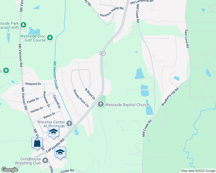 map of restaurants, bars, coffee shops, grocery stores, and more near 429 LaFayette Road in Rocky Face