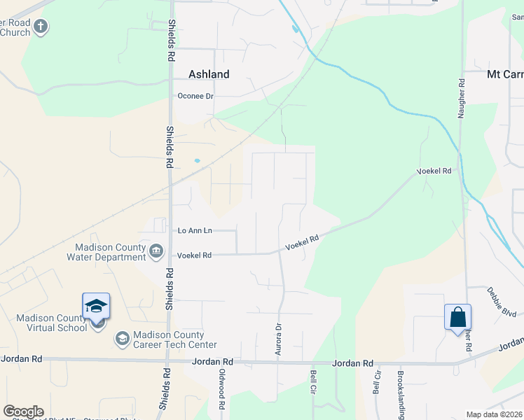 map of restaurants, bars, coffee shops, grocery stores, and more near 124 Somerset Park Drive in Huntsville