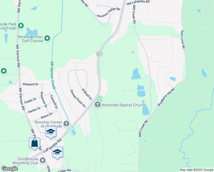 map of restaurants, bars, coffee shops, grocery stores, and more near 429 LaFayette Road in Rocky Face