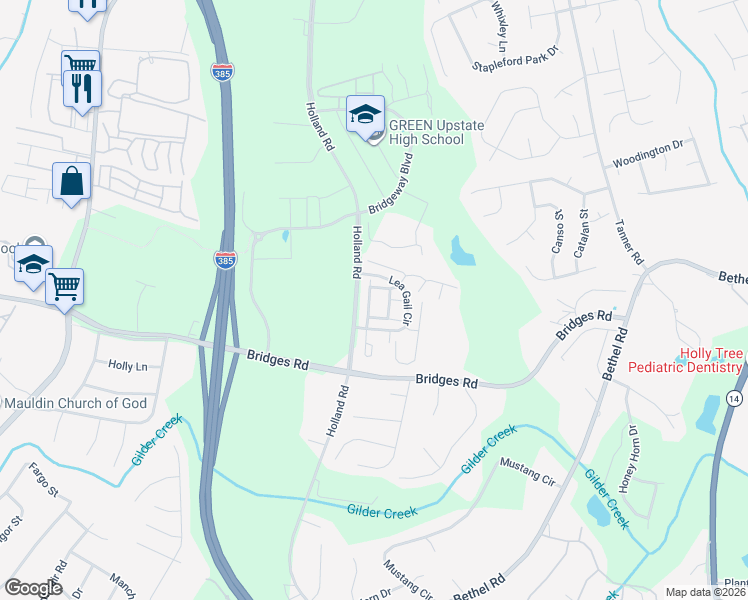 map of restaurants, bars, coffee shops, grocery stores, and more near 209 Whaleback Drive in Simpsonville