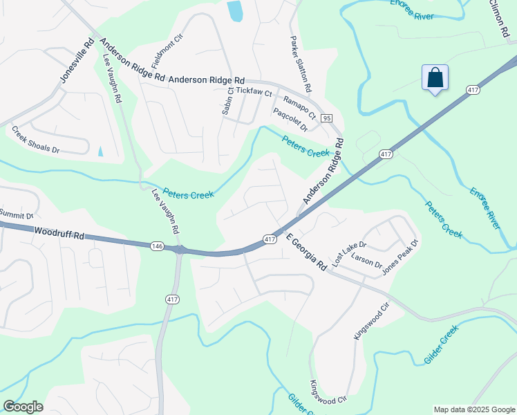 map of restaurants, bars, coffee shops, grocery stores, and more near 105 Ducktrap Court in Simpsonville