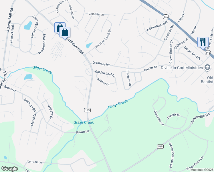 map of restaurants, bars, coffee shops, grocery stores, and more near 424 Golden Leaf Lane in Simpsonville