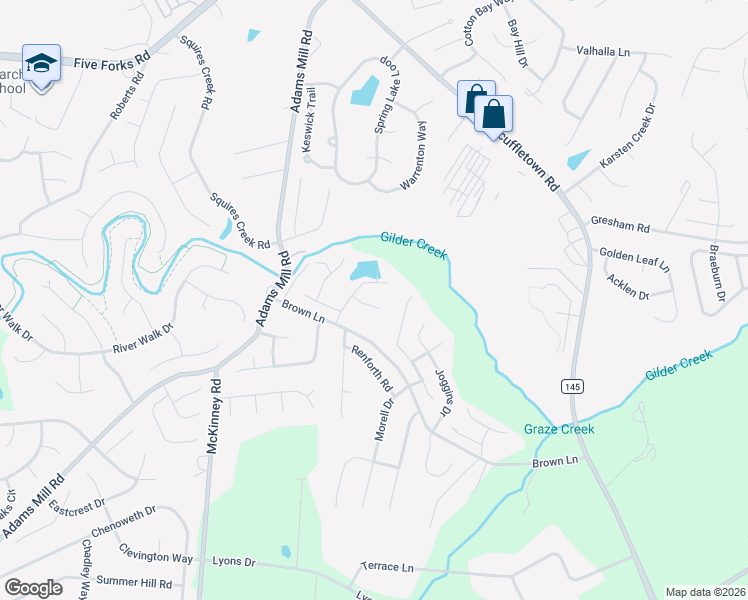 map of restaurants, bars, coffee shops, grocery stores, and more near 417 Fieldsview Lane in Simpsonville