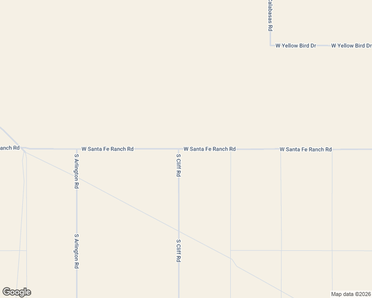 map of restaurants, bars, coffee shops, grocery stores, and more near West Santa Fe Ranch Road in Yucca