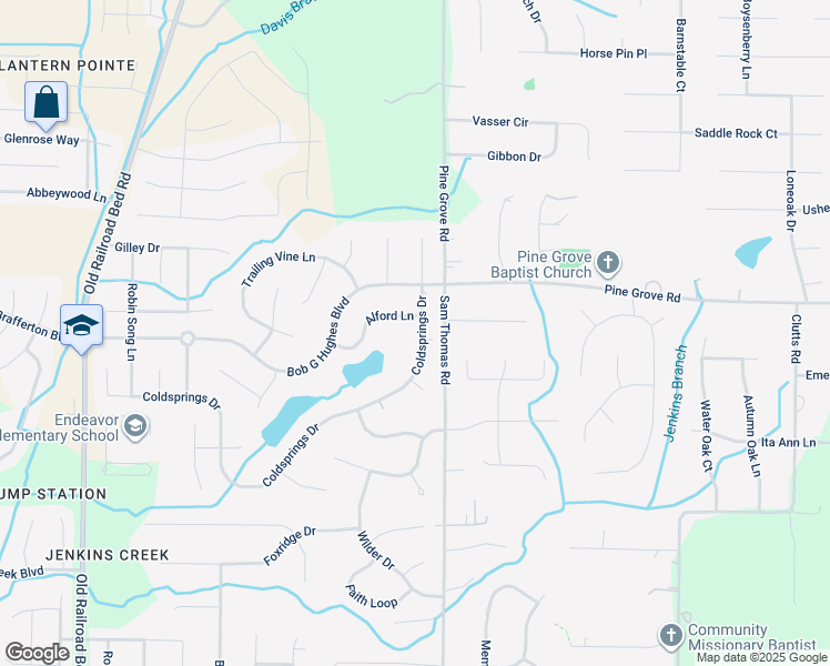 map of restaurants, bars, coffee shops, grocery stores, and more near 232 Coldsprings Drive in Harvest
