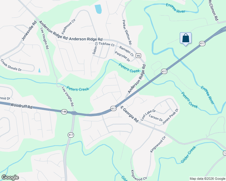 map of restaurants, bars, coffee shops, grocery stores, and more near 112 Eagle Creek Drive in Simpsonville