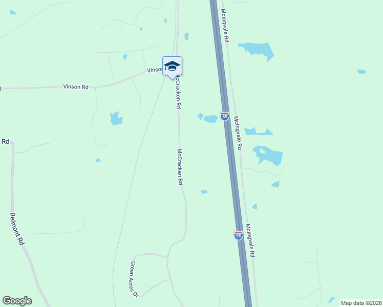 map of restaurants, bars, coffee shops, grocery stores, and more near 4540 McCracken Road in Hernando