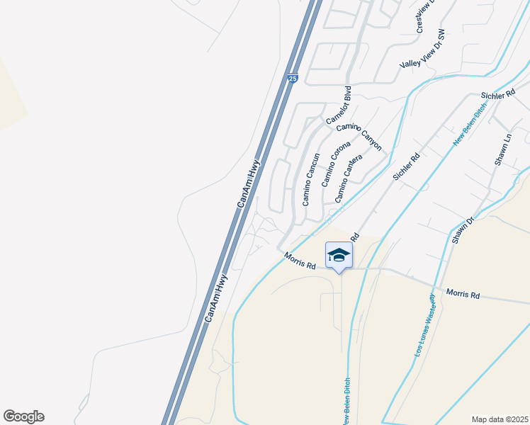map of restaurants, bars, coffee shops, grocery stores, and more near 2040 Camino Rincon in Los Lunas