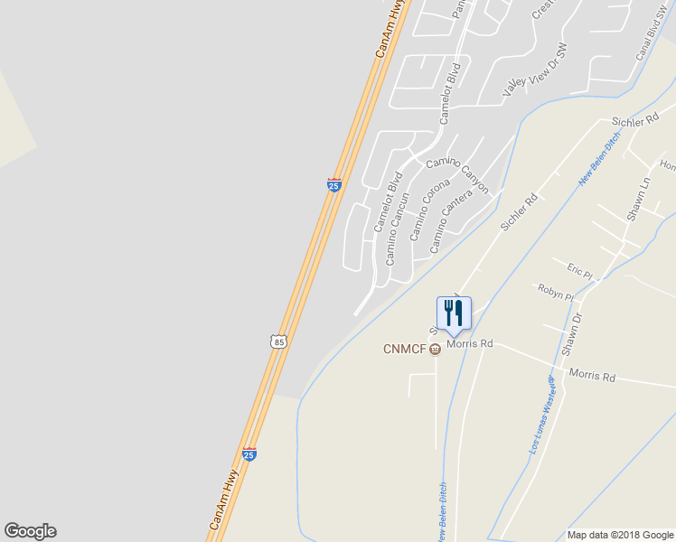 map of restaurants, bars, coffee shops, grocery stores, and more near 2040 Camino Rincon in Los Lunas