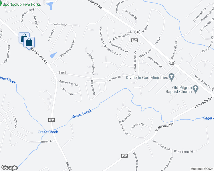 map of restaurants, bars, coffee shops, grocery stores, and more near 3 Elstar Loop Road in Simpsonville