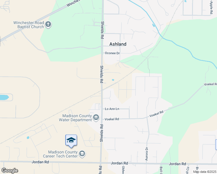 map of restaurants, bars, coffee shops, grocery stores, and more near Ford Circle in Huntsville