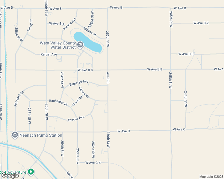 map of restaurants, bars, coffee shops, grocery stores, and more near 25000 West Avenue B in Lancaster