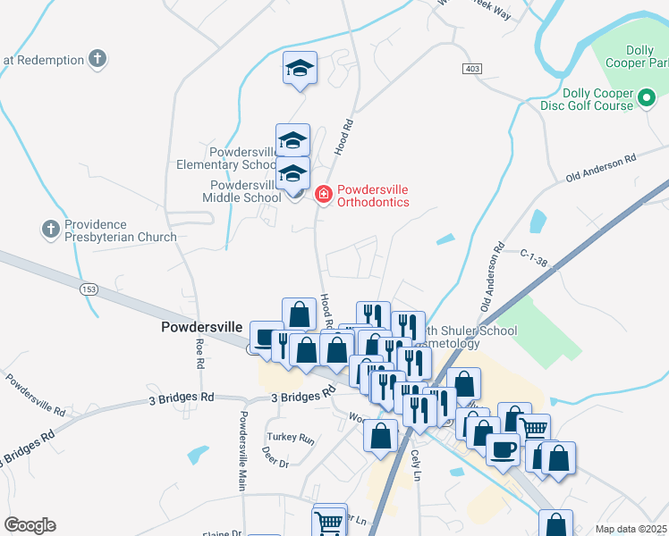map of restaurants, bars, coffee shops, grocery stores, and more near 836 Vantage Way in Greenville