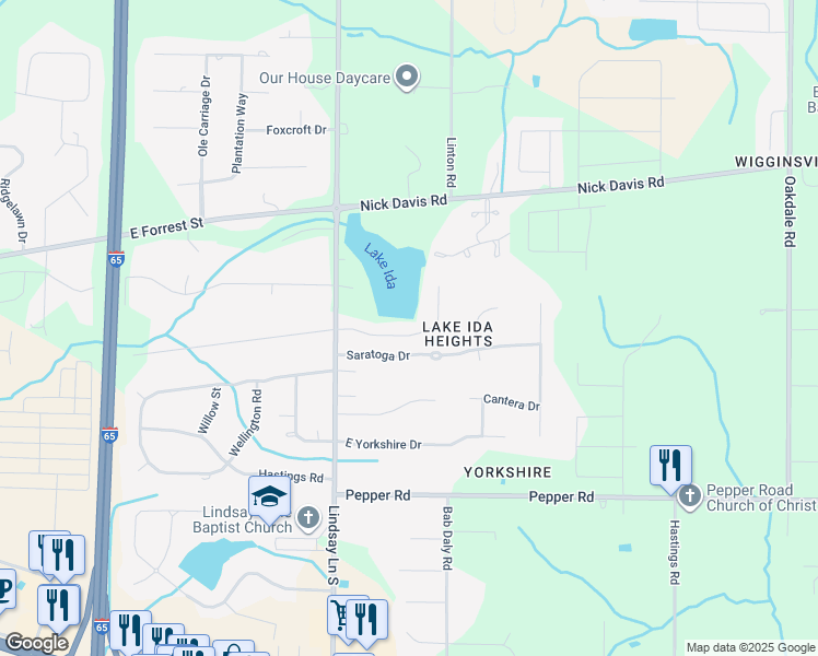 map of restaurants, bars, coffee shops, grocery stores, and more near 22155 Merlot Drive in Athens