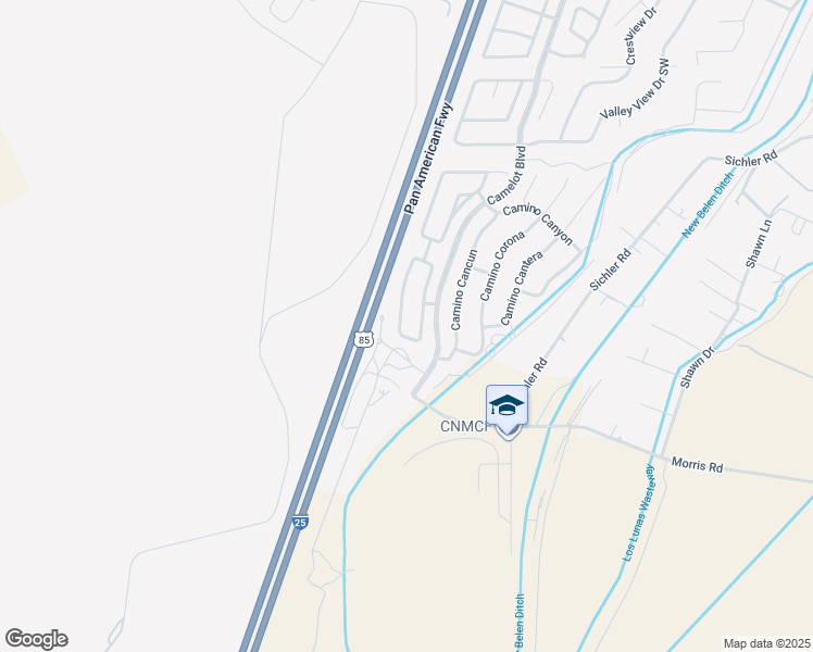 map of restaurants, bars, coffee shops, grocery stores, and more near 2051 Camino Rincon in Los Lunas