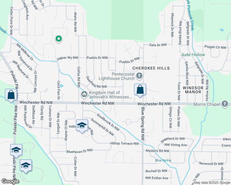 map of restaurants, bars, coffee shops, grocery stores, and more near 3012 Teton Circle Northwest in Huntsville