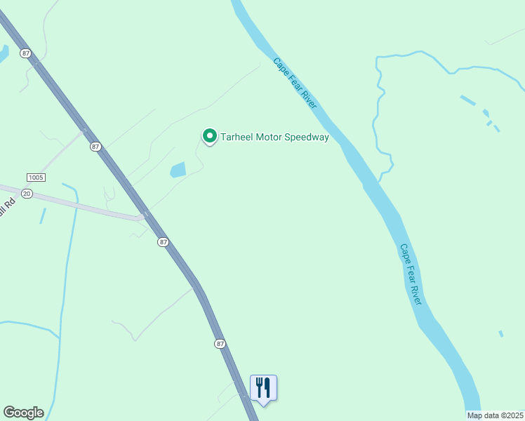 map of restaurants, bars, coffee shops, grocery stores, and more near North Carolina 87 in Riegelwood