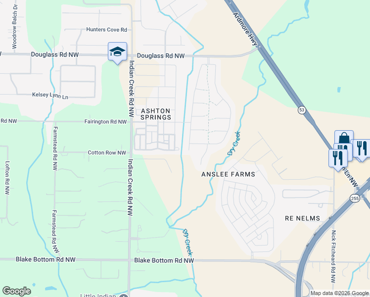 map of restaurants, bars, coffee shops, grocery stores, and more near 7050 Tamrose Lane in Huntsville