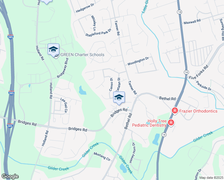 map of restaurants, bars, coffee shops, grocery stores, and more near 10 Canso Street in Greenville