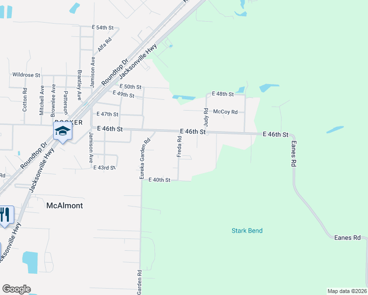 map of restaurants, bars, coffee shops, grocery stores, and more near 1622 East 46th Street in North Little Rock