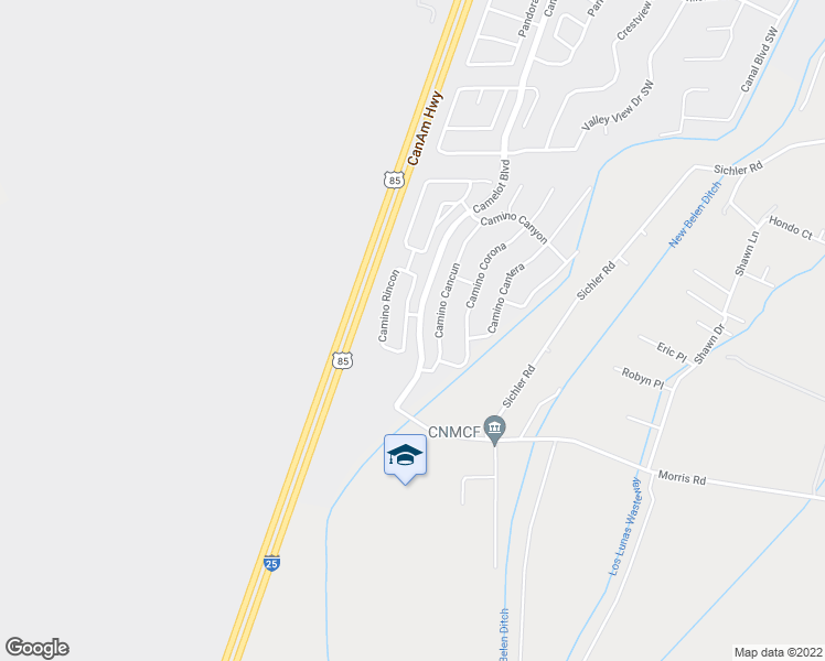 map of restaurants, bars, coffee shops, grocery stores, and more near 1940 Camino Rincon in Los Lunas