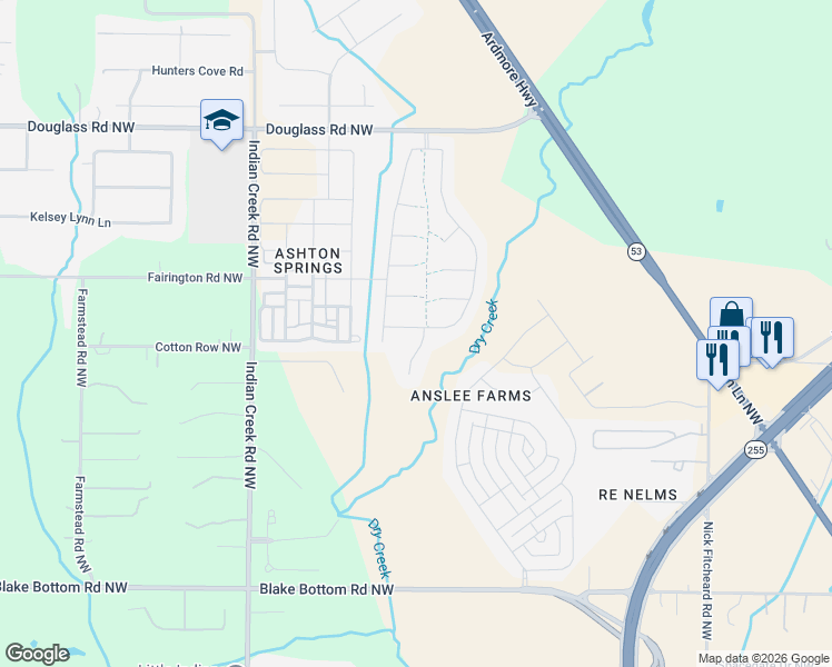 map of restaurants, bars, coffee shops, grocery stores, and more near 7050 Tamrose Lane in Huntsville