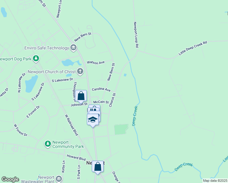 map of restaurants, bars, coffee shops, grocery stores, and more near 1631-1633 New Bern Street in Newport