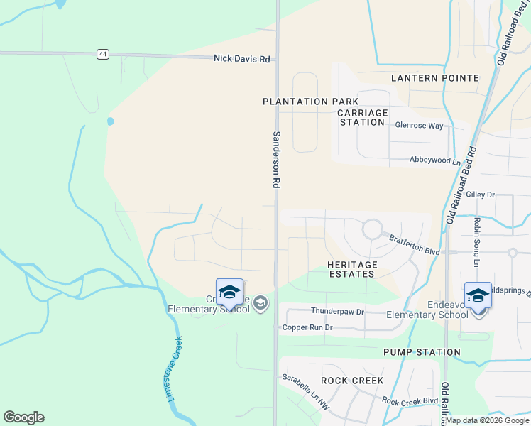 map of restaurants, bars, coffee shops, grocery stores, and more near 16513 Sanderson Road in Harvest