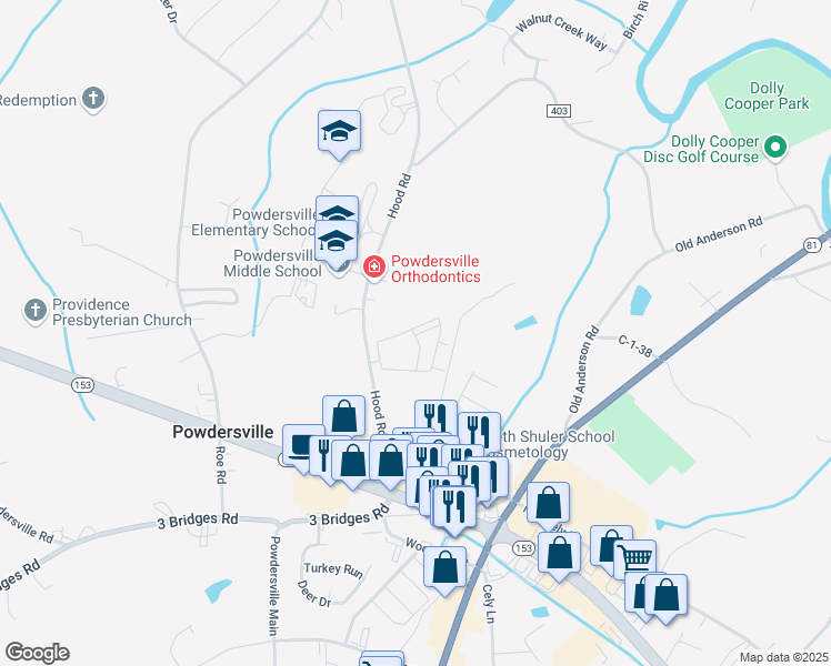 map of restaurants, bars, coffee shops, grocery stores, and more near 836 Vantage Way in Greenville