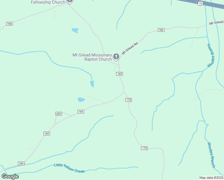 map of restaurants, bars, coffee shops, grocery stores, and more near 399 County Road 169 in Iuka