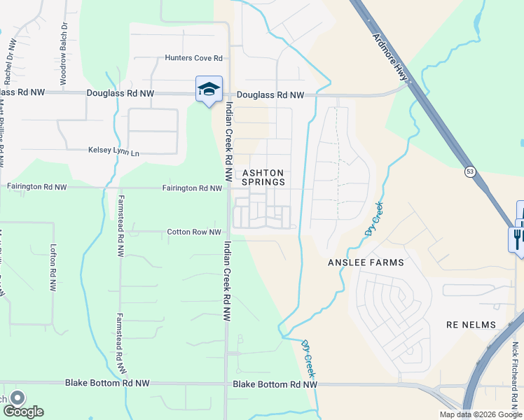 map of restaurants, bars, coffee shops, grocery stores, and more near 7108 Sutter Court in Huntsville