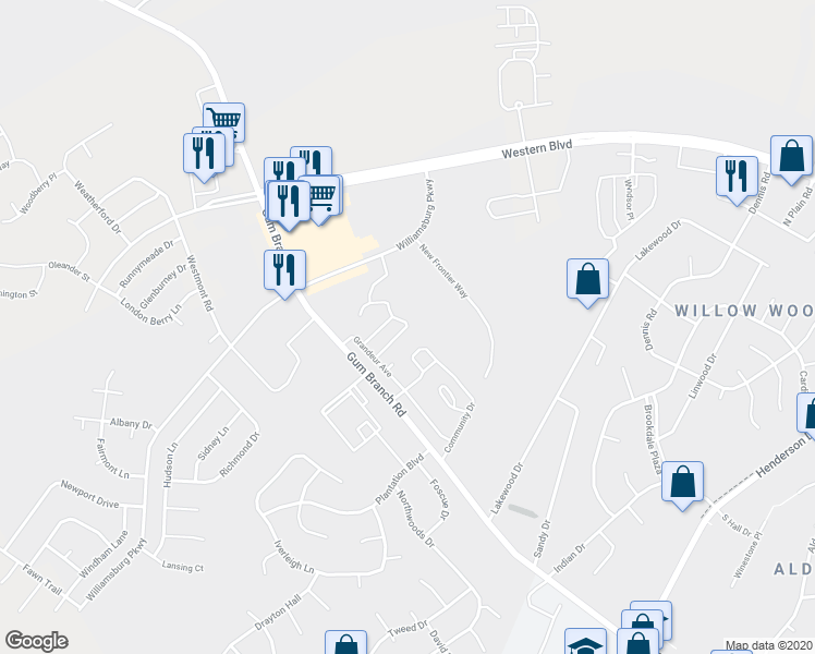 map of restaurants, bars, coffee shops, grocery stores, and more near 7004 Banister Loop in Jacksonville