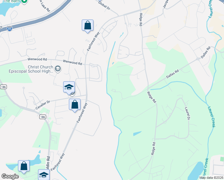 map of restaurants, bars, coffee shops, grocery stores, and more near 190 Thompson Drive in Greenville