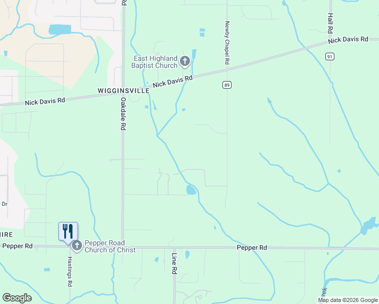 map of restaurants, bars, coffee shops, grocery stores, and more near 16545 Newby Chapel Road in Athens