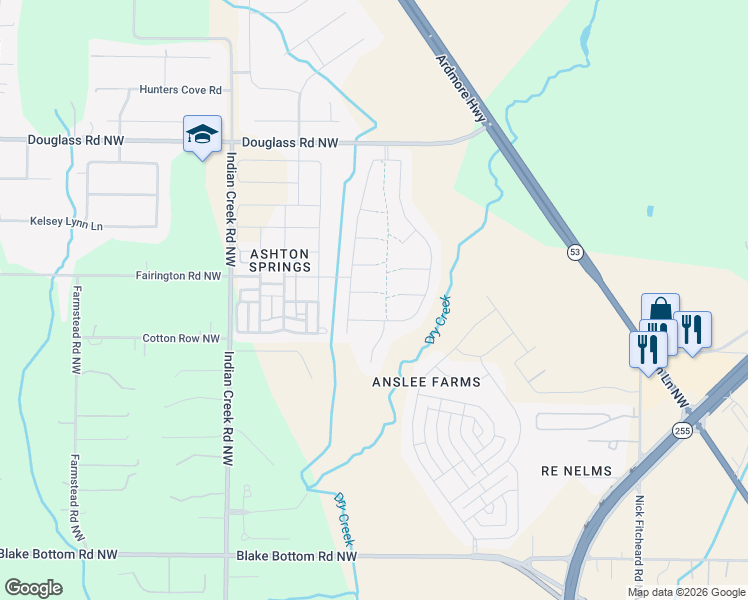map of restaurants, bars, coffee shops, grocery stores, and more near in Huntsville