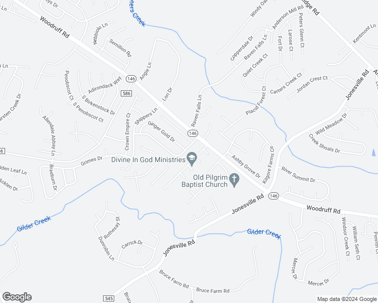 map of restaurants, bars, coffee shops, grocery stores, and more near 100 Smokehouse Drive in Simpsonville