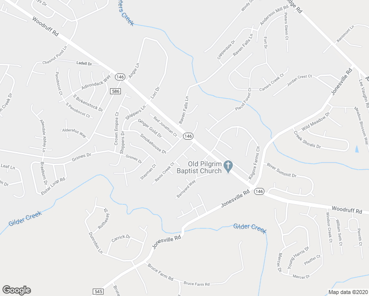 map of restaurants, bars, coffee shops, grocery stores, and more near 102 Revis Creek Court in Simpsonville