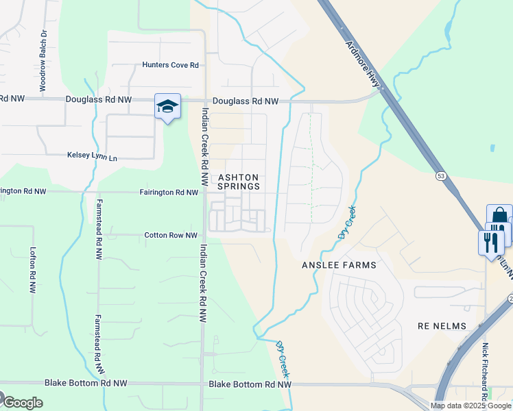 map of restaurants, bars, coffee shops, grocery stores, and more near 7215 Berrywood Court in Huntsville