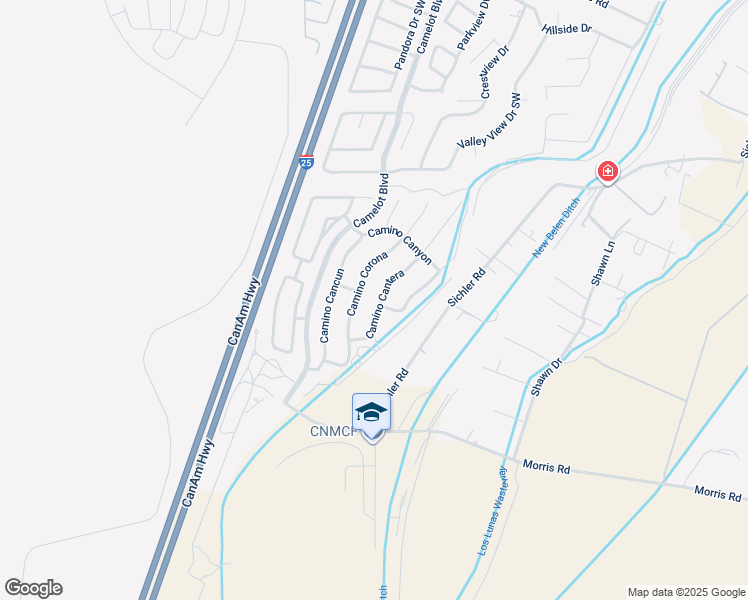 map of restaurants, bars, coffee shops, grocery stores, and more near 1781 Camino Cantera in Los Lunas